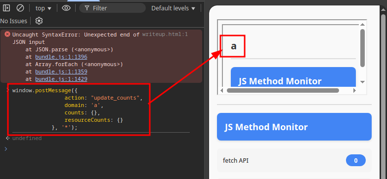 HTMLi on embedded extension's frame.