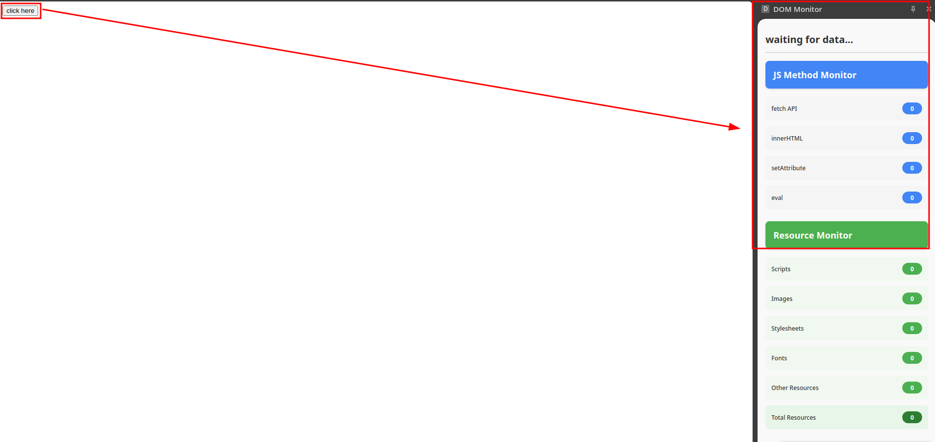 Extension's panel popup.