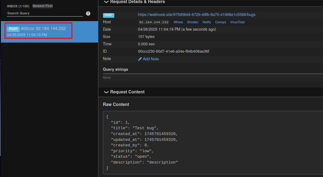 Webhook trigger.